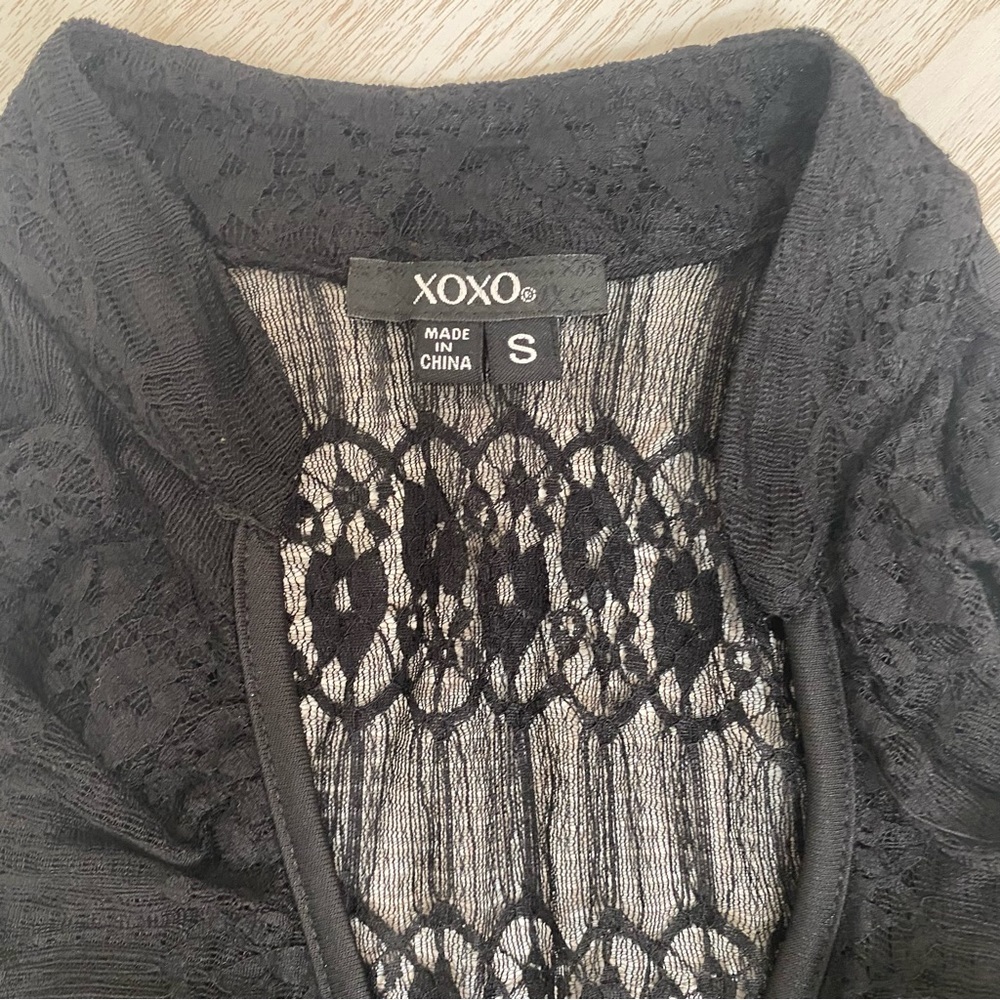 XOXO Y2K Vintage Leopard Print & Lace Black Halter Top - Picture 4 of 4